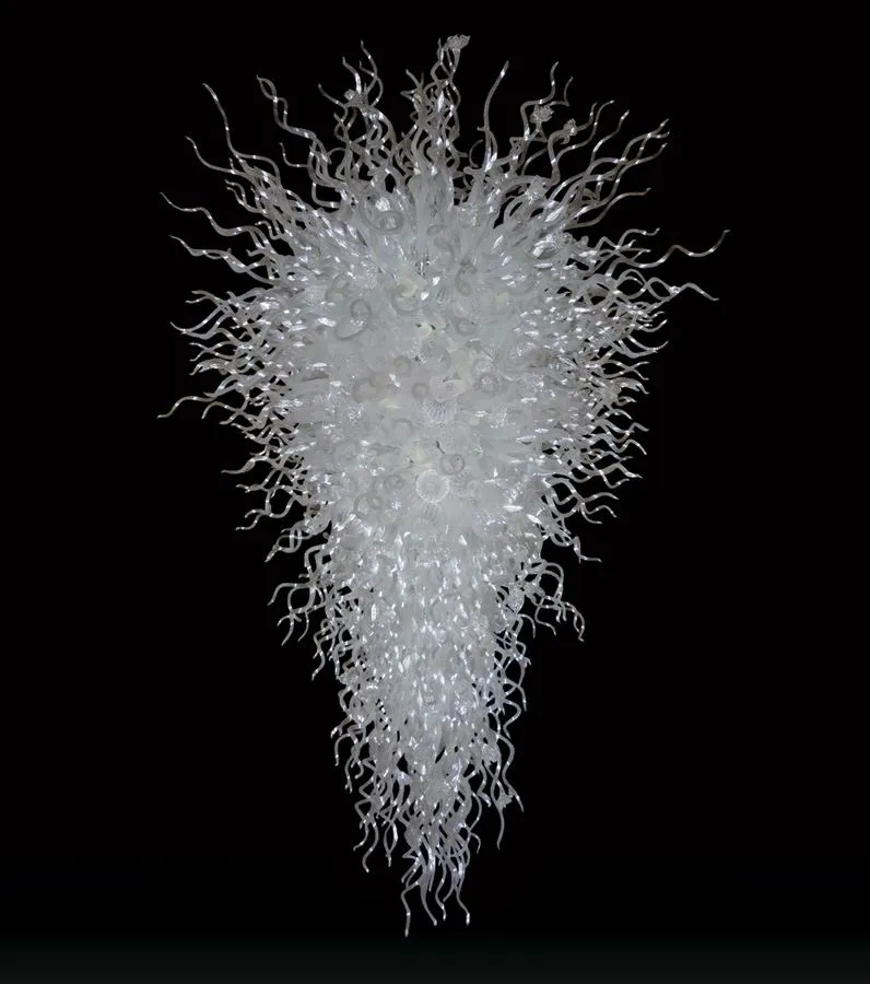 Lampadario moderno in vetro colorato bianco Lampadario personalizzato con stelle filanti Lampada a sospensione artistica per il soggiorno dell'hotel nel corridoio